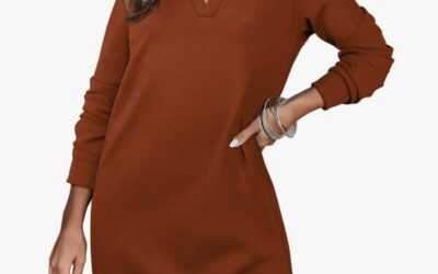 Lapel Collared Fall Sweater Dress – $15.97 {Sizes Small to XX-Large}